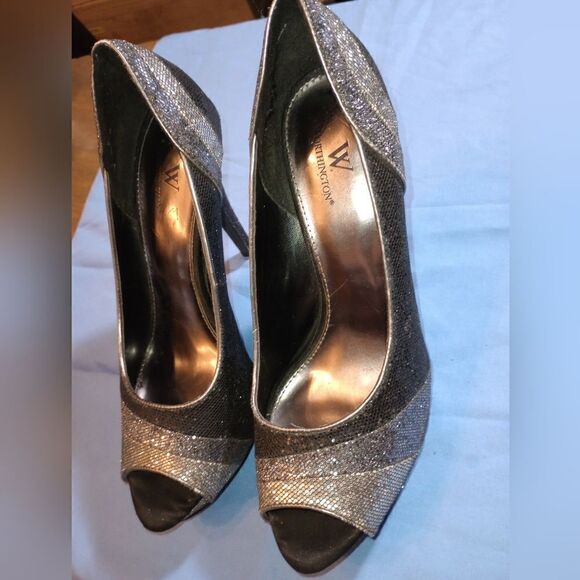 Worthington 5" sparkly open toe heels, size 9M - Picture 4 of 10